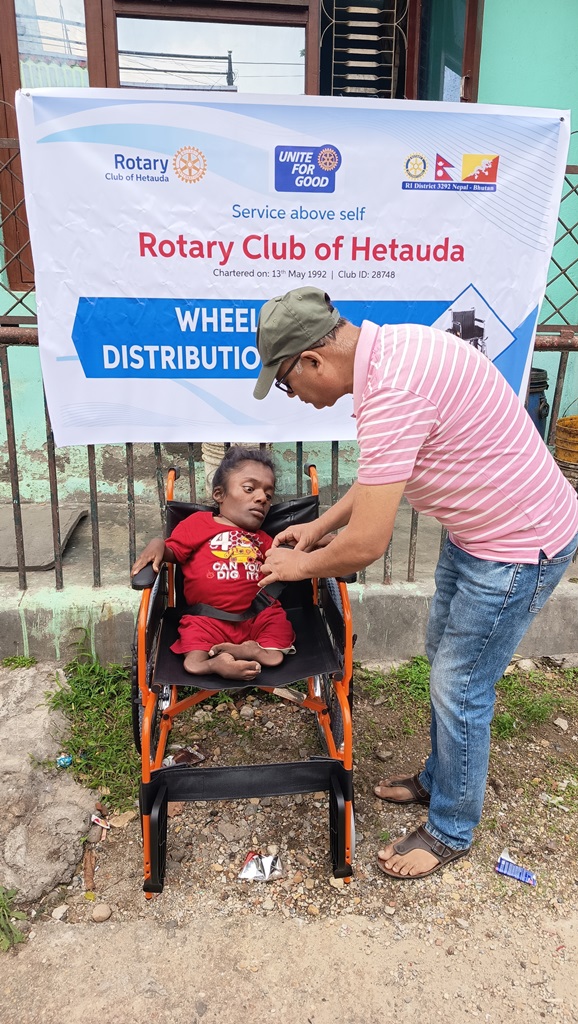 Wheelchair provided to Vicky Mallick, resident of Karra, Hetauda - 9