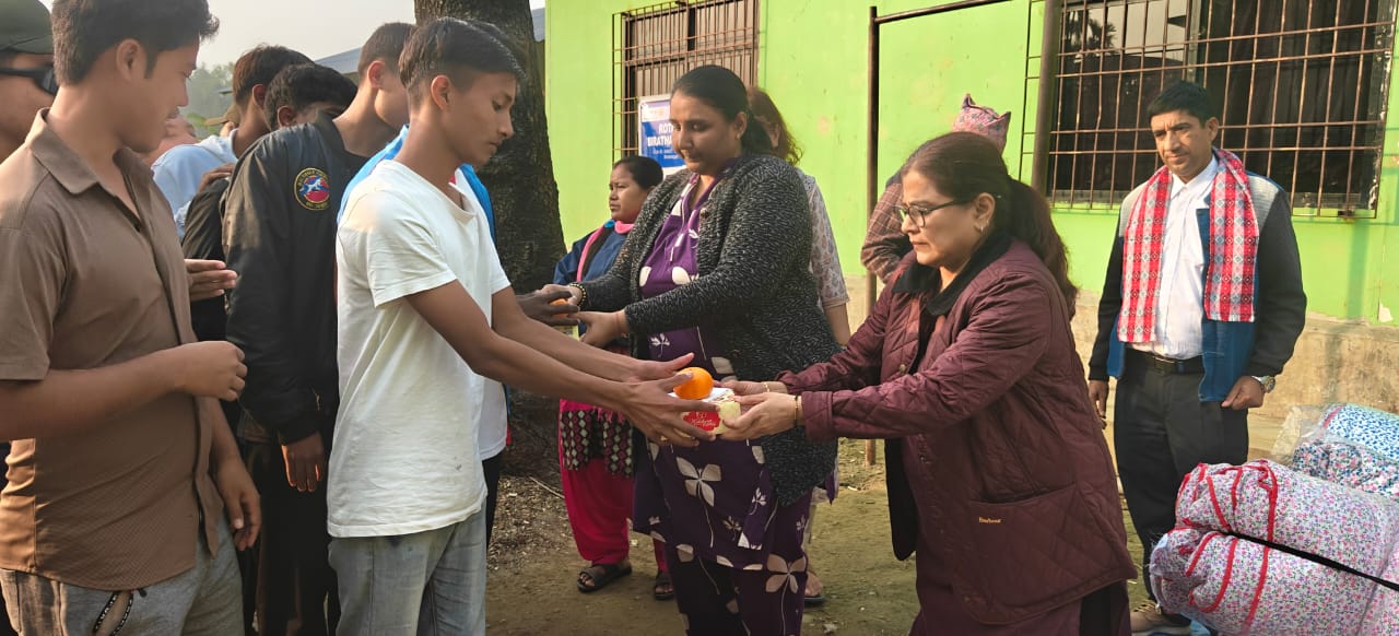 Sewa ko sirakh-Razai Distribution at Bal Sudhar Bal Sudhar Griha
