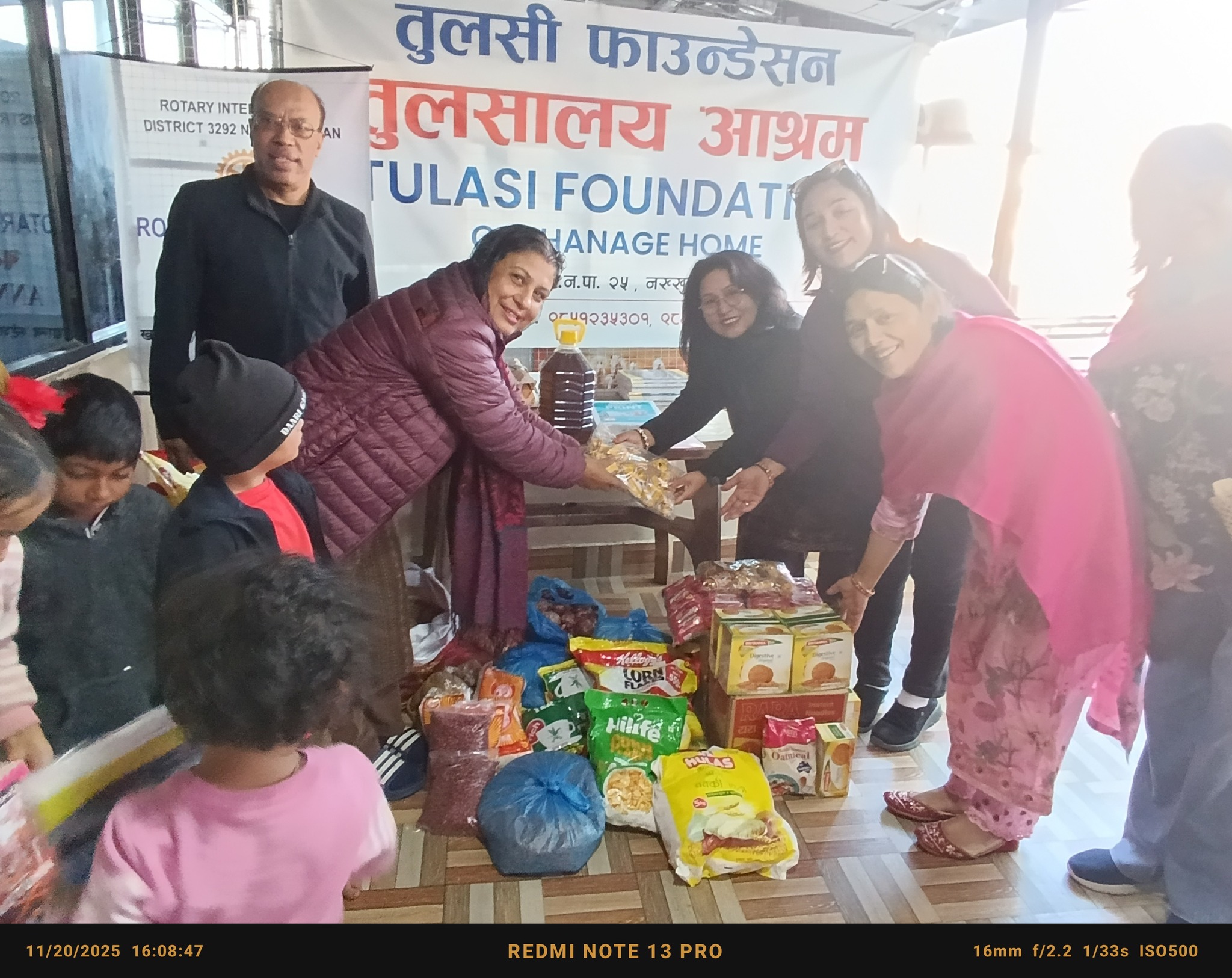 Stationery & food items distribution