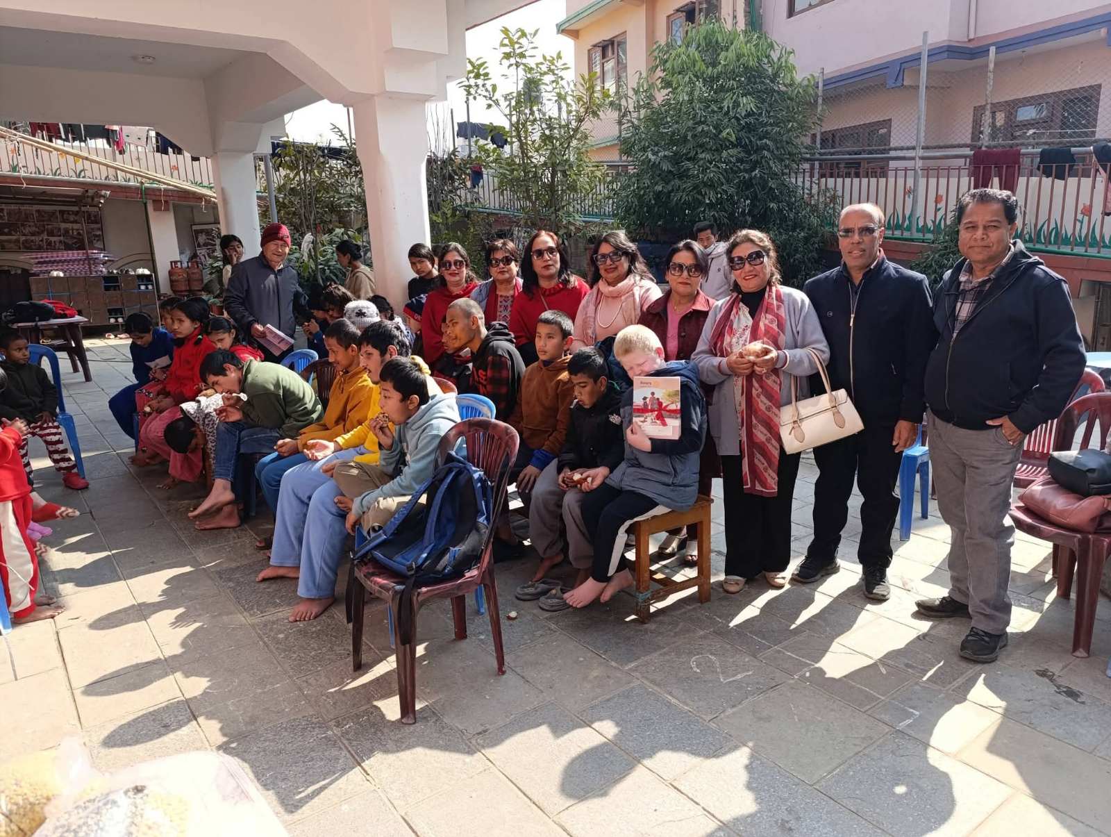 Distribution of Braille Paper & copies featuring the Four-Way Test