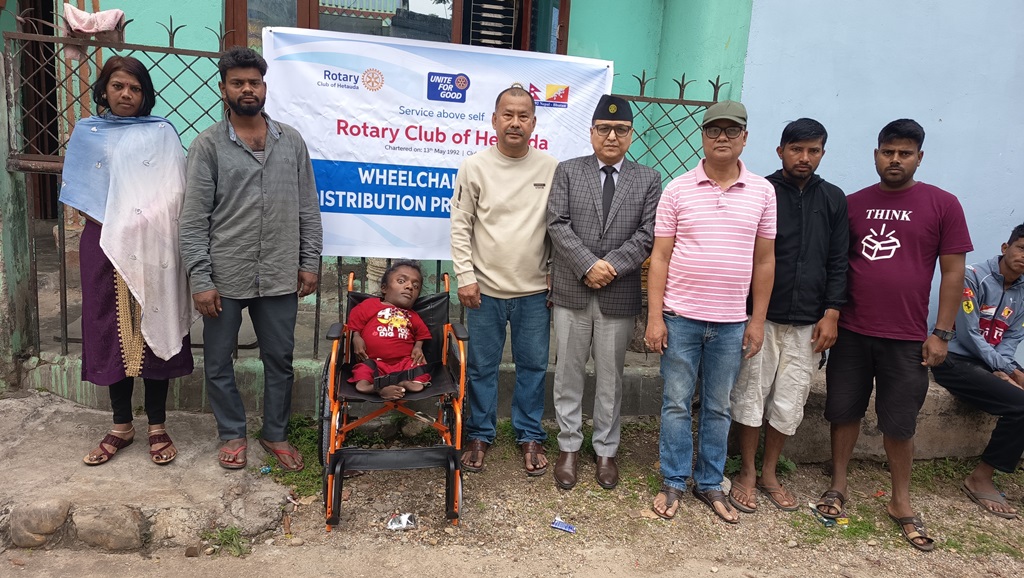 Wheelchair provided to Vicky Mallick, resident of Karra, Hetauda - 9
